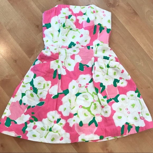 Lilly Pulitzer It Can Be Arranged Strapless Dress Size 0 Excellent Condition - Picture 3 of 7